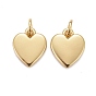 Brass Pendants, Long-Lasting Plated, Heart