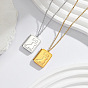 304 Stainless Steel Rectangle with Dog Magnetic Photo Locket Pendant Necklaces for Women