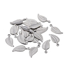201 Stainless Steel Charms, Laser Cut, Leaf
