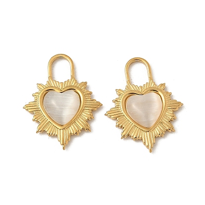 304 из нержавеющей стали Cat Eye подвески, сердце прелести, ионное покрытие (ip)