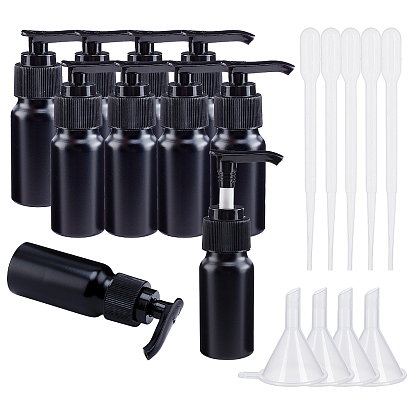 Refillable Aluminum Spray Bottles, with PE Plastic Fine Mist Sprayer & Dust Cap, Plastic Dropper & Funnel Hopper, for Perfume, Essential Oil