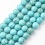 Synthetic Turquoise Bead Strands, Faceted, Round