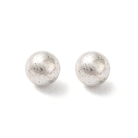 925 Sterling Silver Beads, No Hole, Round