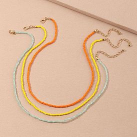 Collier de perles colorées - style bohème, doux et charmant, mode de plage.