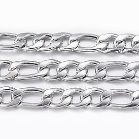 Ion Plating(IP) 304 Stainless Steel Figaro Chains, Unwelded, with Spool