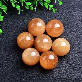 Natural Citrine Crystal Ball, Reiki Energy Stone Display Decorations for Healing, Meditation