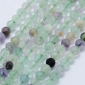 Fluorite naturel chapelets de perles, facette, ronde