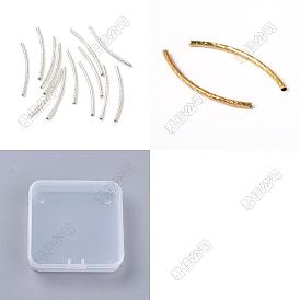 200 pcs 2 couleurs perles de tube en laiton, courbé