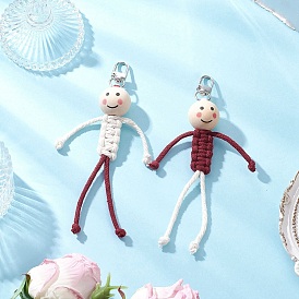 2 шт. подвесные украшения из натурального дерева, улыбающееся лицо, с хлопковыми нитками