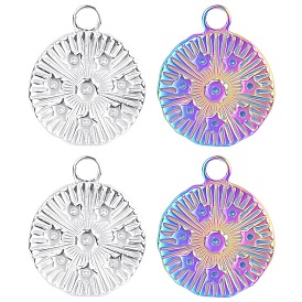 Steel color color round star diy jewelry stainless steel accessories pendant pendant