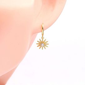 925 Sterling Silver CZ Star and Moon Stud Earrings - Fashion Jewelry
