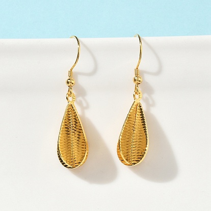 Серьги с гальваническим покрытием из латуни, текстурированная слеза