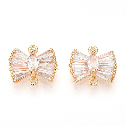 Латунные подвески из прозрачного кубического циркония, бантом ссылки