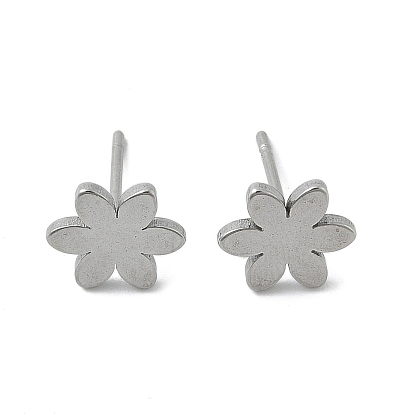 Серьги-гвоздики унисекс 304 из нержавеющей стали, цветок