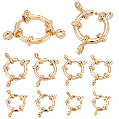 8Pcs 4 Styles 304 Stainless Steel Spring Ring Clasps, Ring