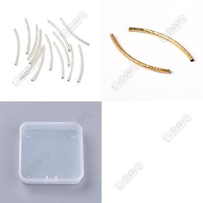 200 pcs 2 couleurs perles de tube en laiton, courbé