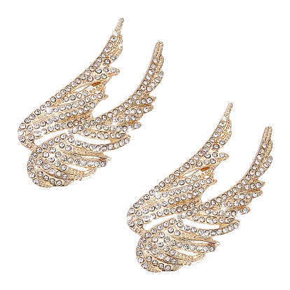2 шт. броши из цинкового сплава со стразами в виде крыльев ангела для рюкзака, одежды, свадебной вечеринки