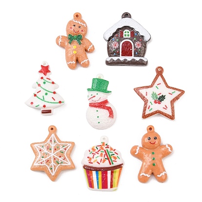 Рождественские подвески из непрозрачной смолы, разнообразные