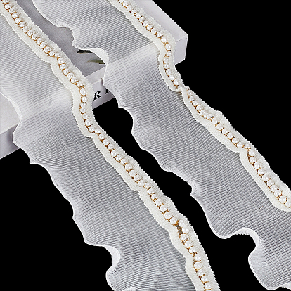 Отделка из эластичного шифонового плиссированного кружева, для шитья и свадебного оформления свадьбы