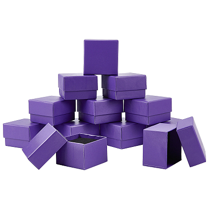 Картонные коробки для сережек, с черной губкой, для ювелирной подарочной упаковки