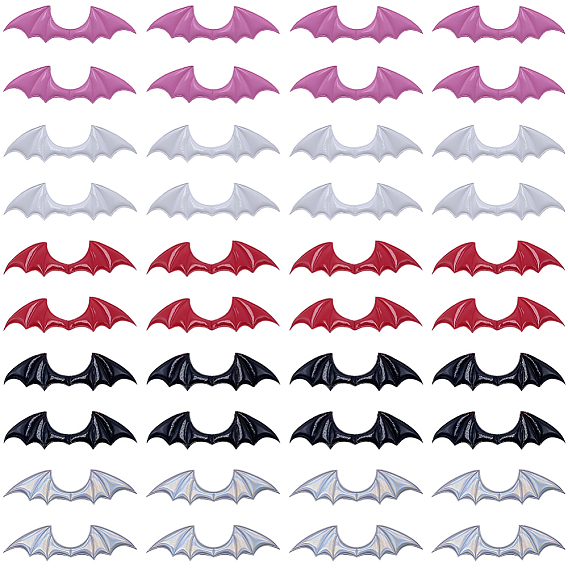 40шт. 5цвета, украшения в виде крыльев дьявола из искусственной кожи, крылья с тиснением из ткани, ремесленные крылья, для детской одежды своими руками, аксессуары для волос