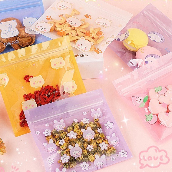 Мультяшный квадратный пластиковый пакет с застежкой-молнией инь-ян, многоразовые упаковочные пакеты, мешок с самоуплотнением