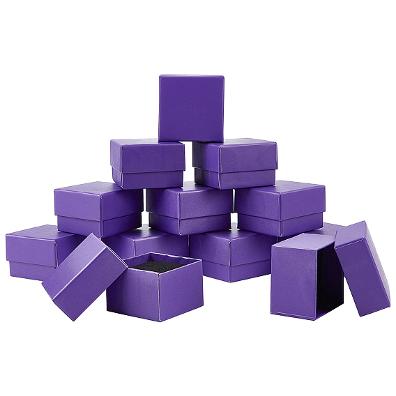 Картонные коробки для сережек, с черной губкой, для ювелирной подарочной упаковки