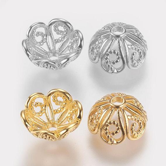 Brass Bead Caps, 6-Petal