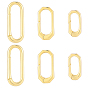 6шт 3 стили латунные пружинные затворные кольца, долговечный, без кадмия и без свинца, стойки покрытие, овальные