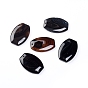 Natural Black Agate Pendants, Dyed & Heated, Oval