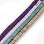 Electroplate Non-magnetic Synthetic Hematite Beads Strands, PVD Vacuum Plating, Cube
