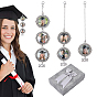 DIY Alloy Graduation Tassel Photo Pendant Decorations Making Kits, with Brass Chain and Glass Cabochons