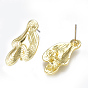 Alloy Stud Earring Findings, with Loop, Steel Pins