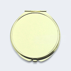 Miroirs cosmétiques en fer bricolage, plat rond, pour résine époxy diy