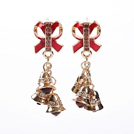 Creative Christmas Bell Bow Earrings - European and American Style, Gift.