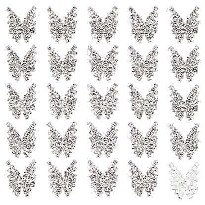 25Pcs 1-Hole Rhinestone Buttons, Butterfly