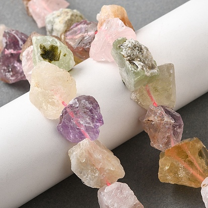 Природного флюорита бисер нитей, грубый необработанный камень, самородки