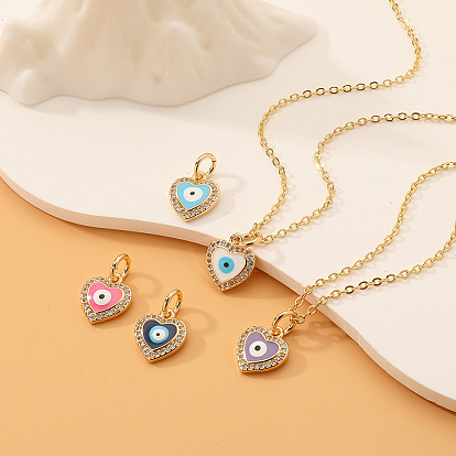 Charming Heart-shaped Lucky Eye Necklace with Unique Design for Women