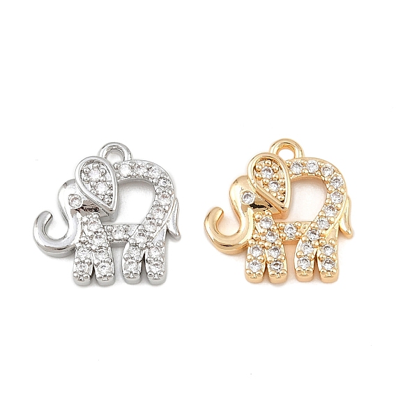 Латунные микро проложить кубического циркония подвески, Слон прелести