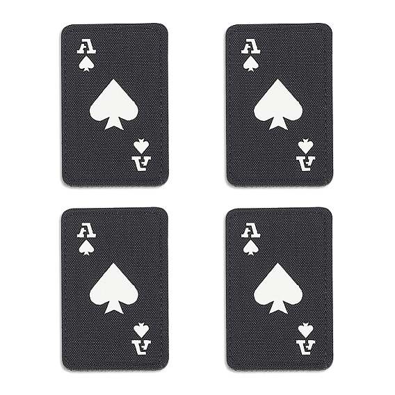 4шт. светоотражающие нейлоновые и полиэстеровые ленты-липучки для игральных карт «Туз пик»