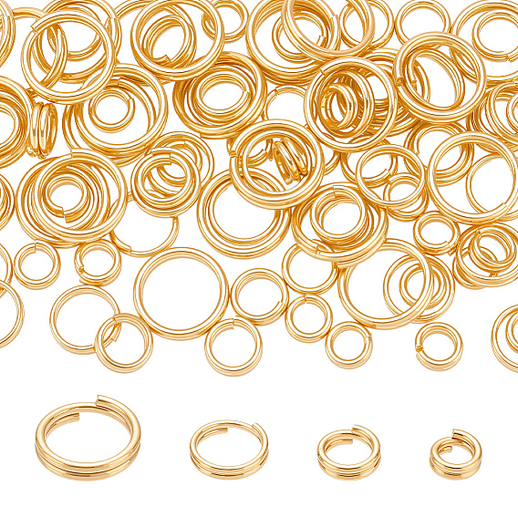 100шт. 4 цвета латунные разъемные кольца, без свинца и без кадмия, кольца с двойной петлей