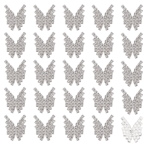 25Pcs 1-Hole Rhinestone Buttons, Butterfly