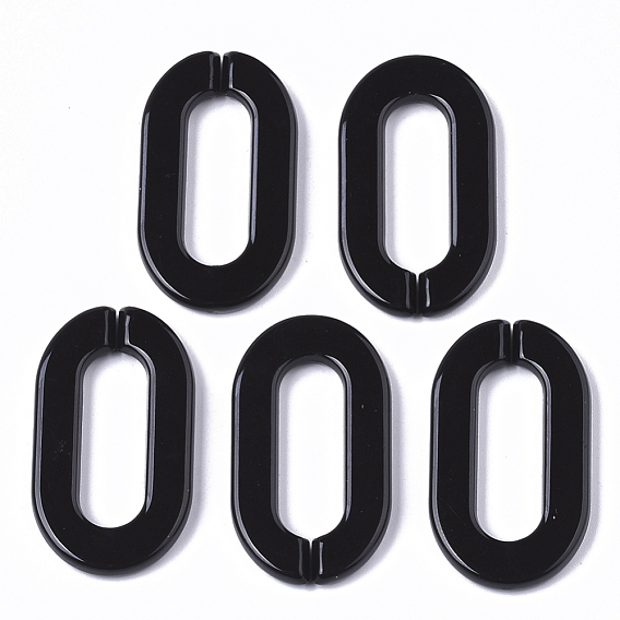Opaque Acrylic Linking Rings, Quick Link Connectors, for Cable Chains Making, Oval