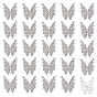 25Pcs 1-Hole Rhinestone Buttons, Butterfly