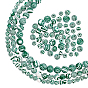 3 brins 3 brins de perles de malachite synthétiques de style, teint, ronde