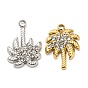 304 Stainless Steel Charms, with Rhinestone, Tree