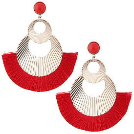 Bohemian Style Exaggerated Vintage Earrings for Women with Ethnic Pendant