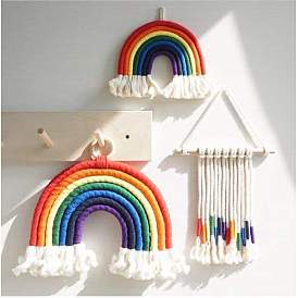 Home Weaving 7-color Tapestry Rainbow hand-woven Hanging Decoration Tassel Decoration Wall Hanging Photo Props