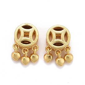 Alloy European Dangle Charms, Large Hole Pendants, Long-Lasting Plated, Cadmium Free & Lead Free, Round