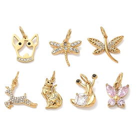 304 подвески из нержавеющей стали, со стразами, Подвески из серии "Маленькие животные", золотые